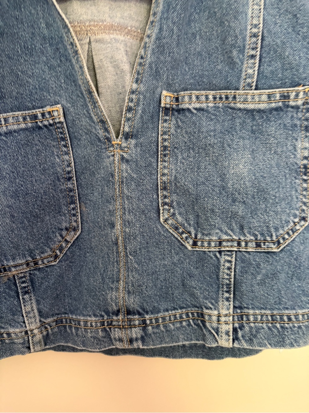 Zara Blue Denim Short-Sleeve Cropped Shirt - Picture 4 of 5